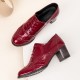 Large Size Women Lace up Comfy Retro Glossy Oxfords Heels Large Size Women Lace up Comfy Retro Glossy Oxfords Heels