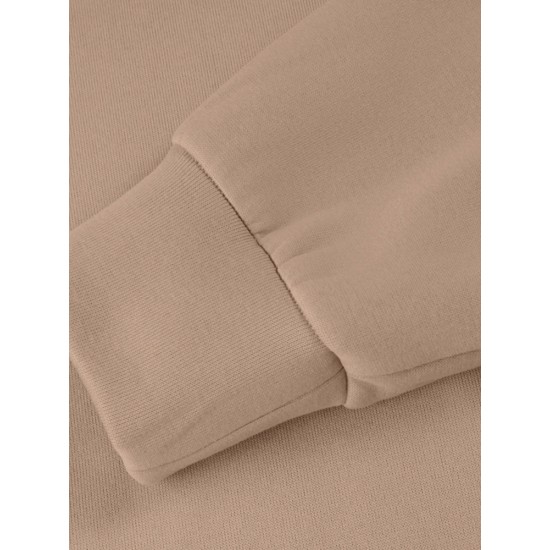 Women Puff Sleeve Crew Neck Solid Color Hem Long Sleeve Sweatshirts Women Puff Sleeve Crew Neck Solid Color Hem Long Sleeve Sweatshirts