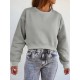 Women Thick Solid Puff Sleeve Solid Color O Neck Full Sleeve Pullover Sweatshirt Women Thick Solid Puff Sleeve Solid Color O Neck Full Sleeve Pullover Sweatshirt