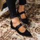 Women Elegant Pointed Toe Solid Color Ankle Buckle Strap Slip On Chunky Heel Pumps Women Elegant Pointed Toe Solid Color Ankle Buckle Strap Slip On Chunky Heel Pumps