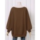 Women Puff Sleeve Solid Thick O Neck Preppy Homely Sweatshirt Women Puff Sleeve Solid Thick O Neck Preppy Homely Sweatshirt