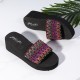 Women Colorful Wave Platform Opened Toe Slippers Women Colorful Wave Platform Opened Toe Slippers
