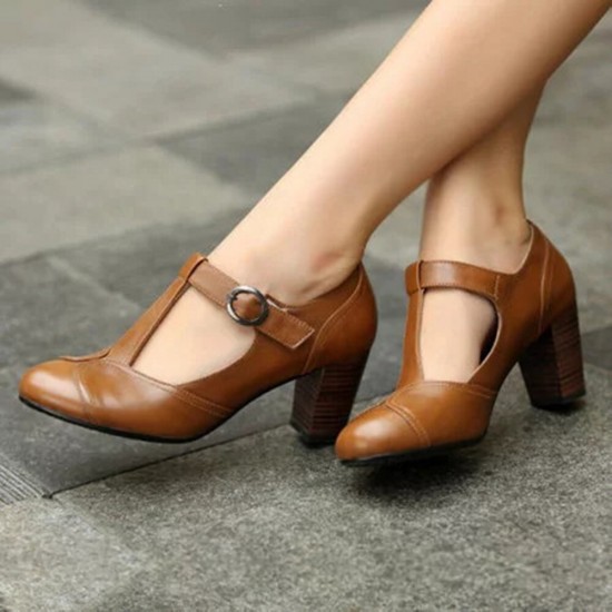 Plus Size Women Retro Elegant Comfy T strap High Heels Plus Size Women Retro Elegant Comfy T strap High Heels