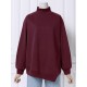 Women Rhombic Turtleneck Thic Full Sleeve Spliced Irregular Hem Pullover Sweatshirt Women Rhombic Turtleneck Thic Full Sleeve Spliced Irregular Hem Pullover Sweatshirt