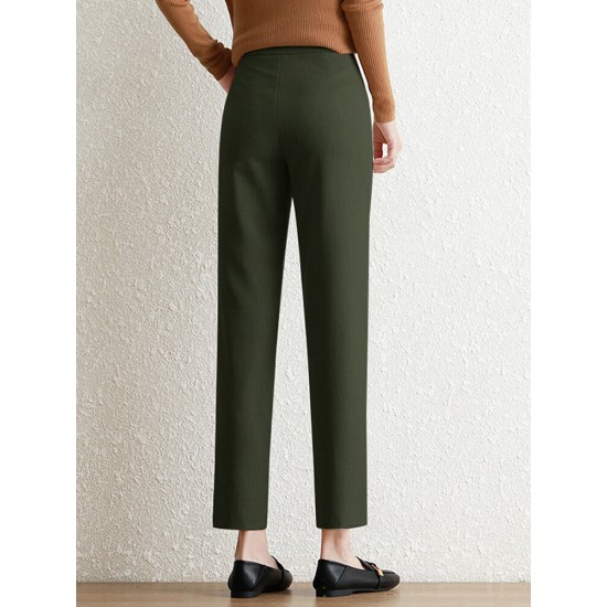 Pocket Step Hem Tailored Pants For Women Pocket Step Hem Tailored Pants For Women
