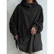 Women 100 Cotton Solid Color Wide Collar Button Cuffs Hoodie Women 100 Cotton Solid Color Wide Collar Button Cuffs Hoodie