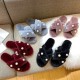 Women’s Pearl Inlay Warm Lined Casual Winter Plush Slippers Women’s Pearl Inlay Warm Lined Casual Winter Plush Slippers