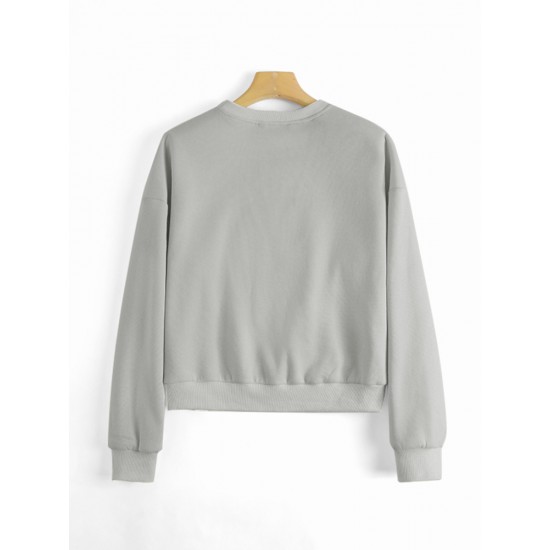 Women Thick Solid Puff Sleeve Solid Color O Neck Full Sleeve Pullover Sweatshirt Women Thick Solid Puff Sleeve Solid Color O Neck Full Sleeve Pullover Sweatshirt