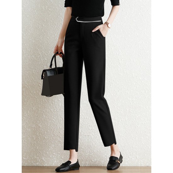 Pocket Step Hem Tailored Pants For Women Pocket Step Hem Tailored Pants For Women