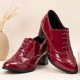 Large Size Women Lace up Comfy Retro Glossy Oxfords Heels Large Size Women Lace up Comfy Retro Glossy Oxfords Heels