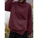 Women Rhombic Turtleneck Thic Full Sleeve Spliced Irregular Hem Pullover Sweatshirt Women Rhombic Turtleneck Thic Full Sleeve Spliced Irregular Hem Pullover Sweatshirt