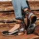 Plus Size Women Vintage Belt Buckle Lace up Heels Plus Size Women Vintage Belt Buckle Lace up Heels