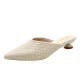 Women Casual Pointed Toe Braided Backless Cone Heels Shoes Women Casual Pointed Toe Braided Backless Cone Heels Shoes