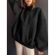 Women Solid Loose Casual Thick Sweatshirts with Kangaroo Pockets Women Solid Loose Casual Thick Sweatshirts with Kangaroo Pockets