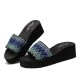 Women Colorful Wave Platform Opened Toe Slippers Women Colorful Wave Platform Opened Toe Slippers