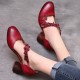 Plus Size Women Retro Date Shoes Floral Embellished Chunky High Heels Plus Size Women Retro Date Shoes Floral Embellished Chunky High Heels