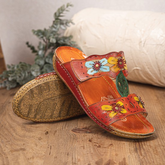 Casual Vacation Hollow Out Flowers Decoration Bohemian Backless Slip On Sandals For Women Casual Vacation Hollow Out Flowers Decoration Bohemian Backless Slip On Sandals For Women
