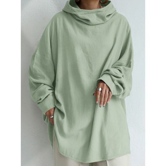Women 100 Cotton Solid Color Wide Collar Button Cuffs Hoodie Women 100 Cotton Solid Color Wide Collar Button Cuffs Hoodie