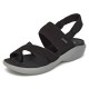 Plus Size Hook Loop Stretch Contrast Embroidered Element Outdoors Sandals For Women Plus Size Hook Loop Stretch Contrast Embroidered Element Outdoors Sandals For Women