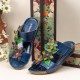 Flowers Decoration Wedges Hook Loop Comfy Sandals Flowers Decoration Wedges Hook Loop Comfy Sandals