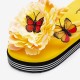 Women Flowers Butterfly Decor Clip Toe Beach Platform Slippers Women Flowers Butterfly Decor Clip Toe Beach Platform Slippers