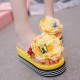 Women Flowers Butterfly Decor Clip Toe Beach Platform Slippers Women Flowers Butterfly Decor Clip Toe Beach Platform Slippers