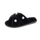 Women’s Pearl Inlay Warm Lined Casual Winter Plush Slippers Women’s Pearl Inlay Warm Lined Casual Winter Plush Slippers