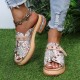 Plus Size Women Casual Fashion Rivet Buckle Decor Snake Skin Slippers Plus Size Women Casual Fashion Rivet Buckle Decor Snake Skin Slippers