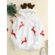 Women Christmas Printed Antler Fleece Thick Casual Hooded Sweatshirt Women Christmas Printed Antler Fleece Thick Casual Hooded Sweatshirt