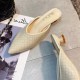 Women Casual Pointed Toe Braided Backless Cone Heels Shoes Women Casual Pointed Toe Braided Backless Cone Heels Shoes
