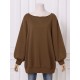 Women Puff Sleeve Solid Thick O Neck Preppy Homely Sweatshirt Women Puff Sleeve Solid Thick O Neck Preppy Homely Sweatshirt