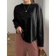 Women Long Sleeve Loose Solid Side Fork High Low Casual Pullover Sweatshirt Women Long Sleeve Loose Solid Side Fork High Low Casual Pullover Sweatshirt